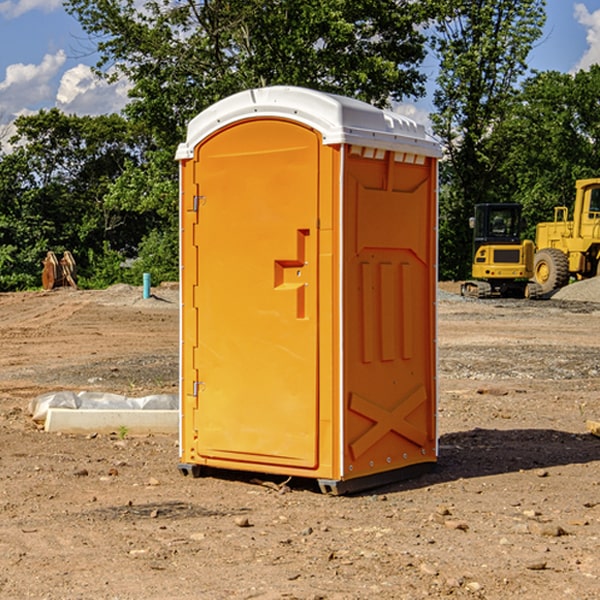 how often are the portable restrooms cleaned and serviced during a rental period in Grundy County Iowa